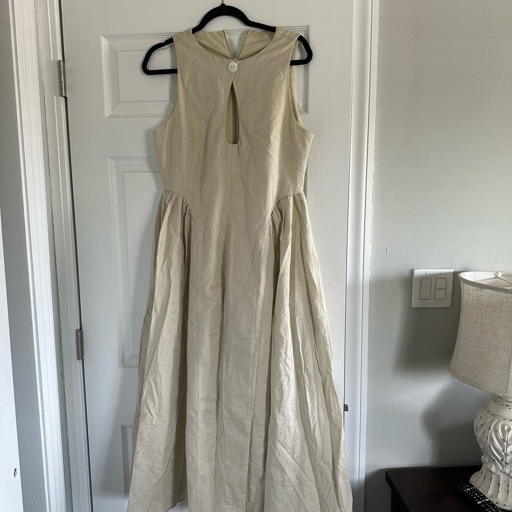 Commense Linen Pleated Dress